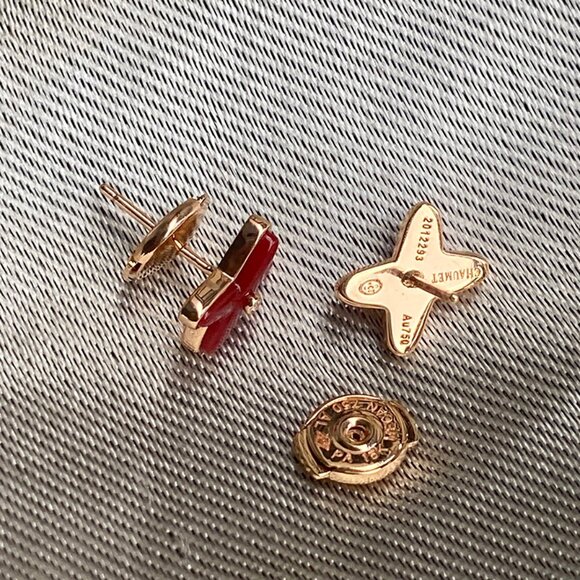 Chaumet Red Stud Earrings - Picture 9 of 12